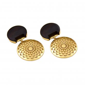 WOOD MEATAL EARRING 